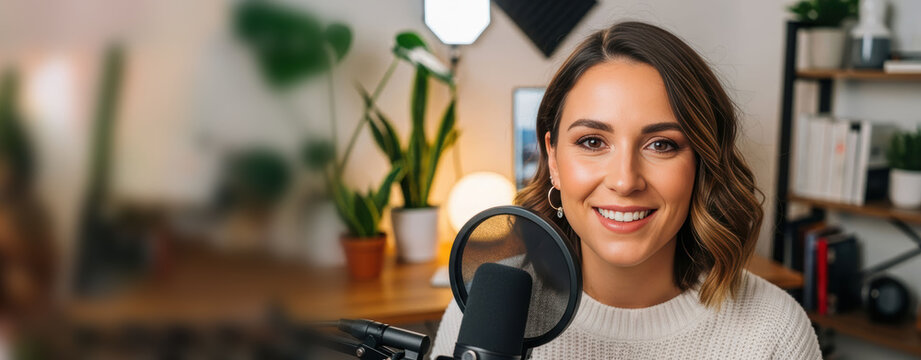 Young female influencer recording a video for social media Creating Content, Woman Content Creaton, influencer - Powered by Adobe