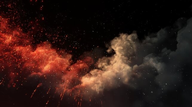 AI-generated smoky background with sparks, designed for games, films, and dynamic applications. - Powered by Adobe