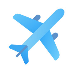 Obraz premium Blue airplane icon on black background for travel designs