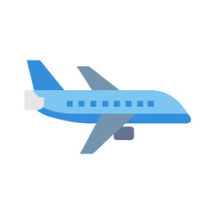 Modern flat style airplane illustration against a black background