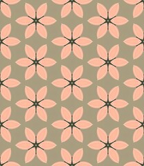 Seamless floral pattern illustration with pink flowers for a spring textile design backdrop