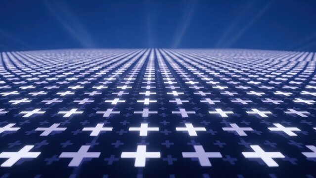 Plus signs pattern on dark blue background
