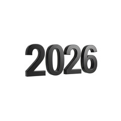 Metallic 2026 Numbers on Dark Background