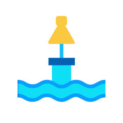 Flat design of a navigational buoy on water waves