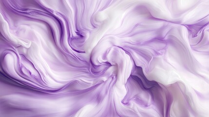 Fototapeta premium Abstract swirl of lavender and white, resembling paint or fabric