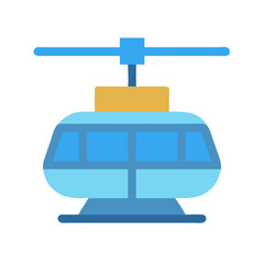 Flat vector illustration of a cable car cabin design