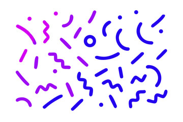 Playful pattern with bold geometric shapes in vibrant purple and blue on white, perfect for backgrounds, textiles, and creative projects