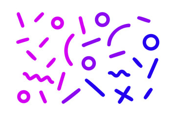 Playful pattern with bold geometric shapes in vibrant purple and blue on white, perfect for backgrounds, textiles, and creative projects