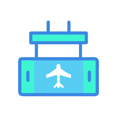 Control tower flat design icon for airport symbol