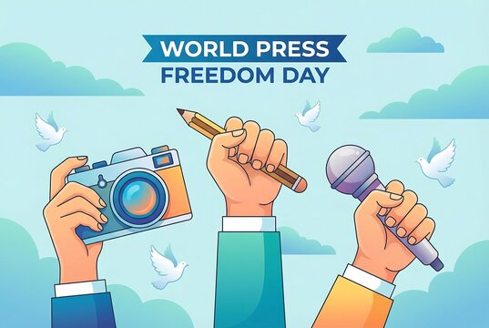 Global Press Freedom Day Graphic Support Independent Journalism - Powered by Adobe