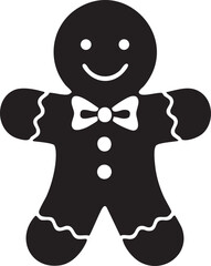 Gingerbread Man Vector Silhouette Design Christmas Element