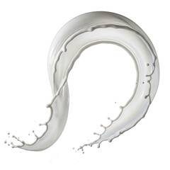 Milk Splash Swirl on White Background