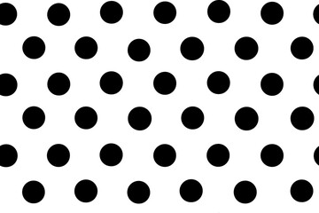 A clean black-and-white polka dot pattern featuring evenly spaced black circles on a white background, creating a simple, bold, and modern graphic design.