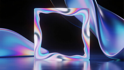 Abstract colorful frame with flowing shapes