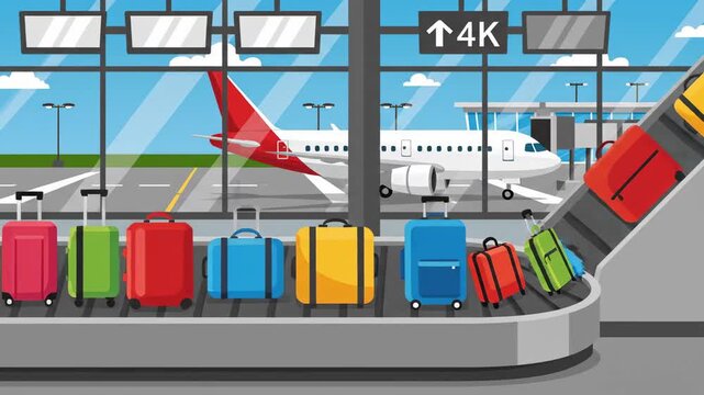 Flags of the world in the wind near a modern city airport building