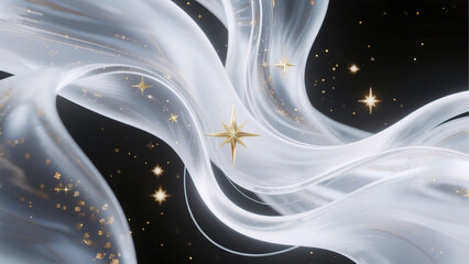 Abstract flowing fabric with star lights