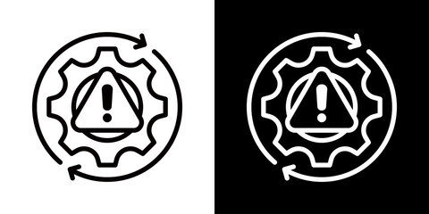 Incident Management Icon Of Flat Black And White Style 