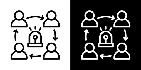 Coordination Icon Of Flat Black And White Style 