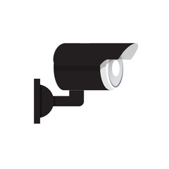 CCTV security camera icons set video surveillance monitoring, defocused home security camera, wall mounted for outdoor area safety