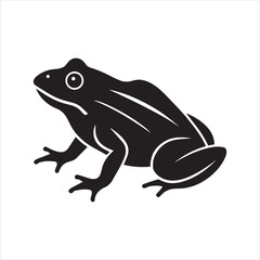 African bullfrog silhouette black vector icon