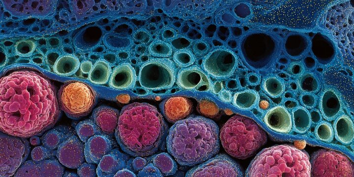 High-Resolution Electron Microscopy Imaging System Featuring Confocal Fluorescence, Digital Signal Processing, and Advanced Biochemical Staining for Cellular Ultrastructure Analysis