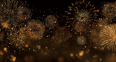 black background with golden stars, glitter and sparkle effects, space for text, night sky background, stars, sparkles, golden stars, festive decoration, golden stars on a dark blue background