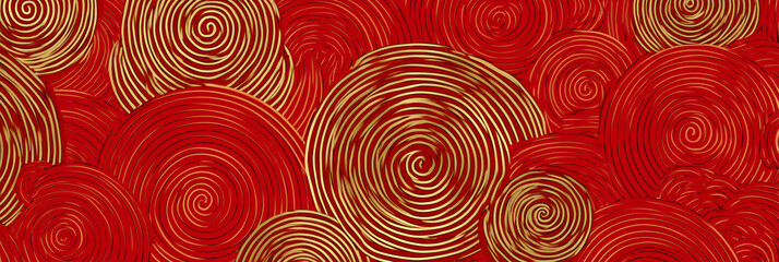 red background with a spiral pattern, seamless texture, flat design, chinese new year concept,