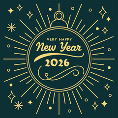Stylized circular new year s eve graphic with festive elements