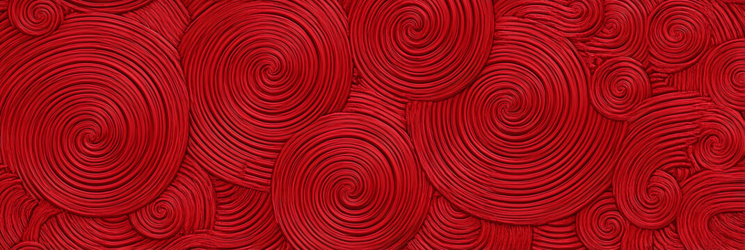 red background with a spiral pattern, seamless texture, flat design, chinese new year concept,