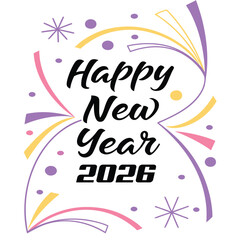 Vibrant and celebratory happy new year 2023 design with festive elements