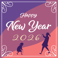 Elegant new year s greeting card design with vibrant colors
