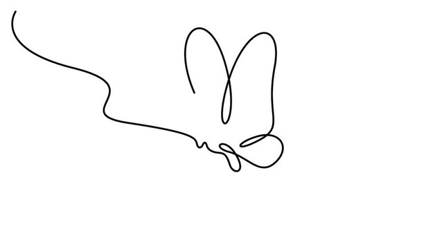 Butterfly in one continuous line drawing animation