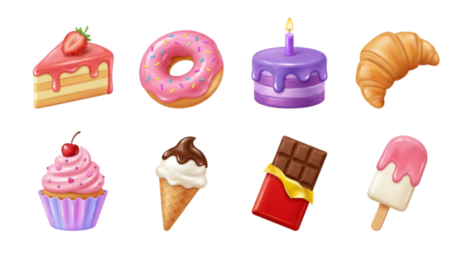 Collection of delightfully designed sweets and confectionery elements, perfectly isolated for - Powered by Adobe