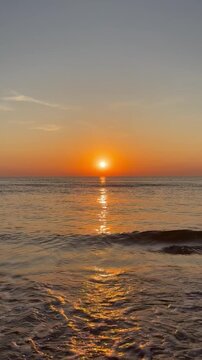 Sunrise  on the beach with beautiful sky