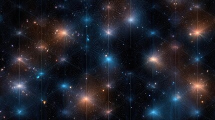 Abstract Starfield With Interconnected Lines And Glowing Stars
