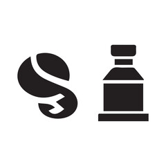 Black bottle icon logo design isolated on white background