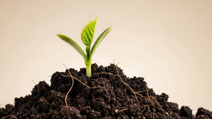 New Life Sprout Growing from Soil, Symbol of Growth and New Beginnings