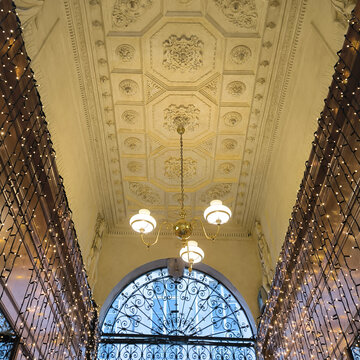 carved ceiling in Vivienne gallery, Paris