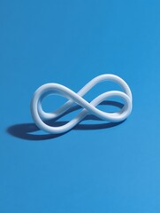 Fototapeta premium A drinking straw twisted into an infinity loop before connecting to a glass