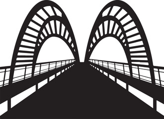 Obraz premium Iconic City Bridge Silhouette on Pure White Background 2. Minimal Black Bridge Outline Vector for Architecture Design 3. Suspension Bridge Silhouette Illustration — Clean Black Shape 4. Vintage St
