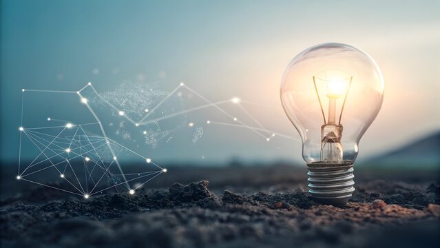 Illuminating the future a light bulb glows with innovation, symbolizing bright ideas, connectivity, and the power of technology to shape tomorrows world