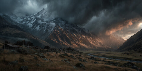 landscape stormy sunset
