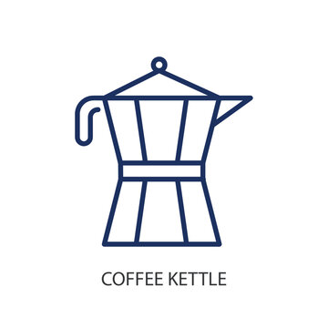 Coffee ketle thin line icons. Original vector illustration.