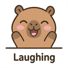 A vector set featuring cute cartoon capybara character faces, each illustrating a different human emotion. The collection includes happy, angry, sad, crying, excited, surprised