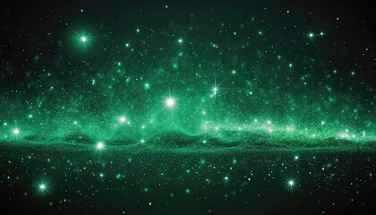 Obraz premium Emerald Galaxy - A Cosmic Dance of Stars and Nebulae.