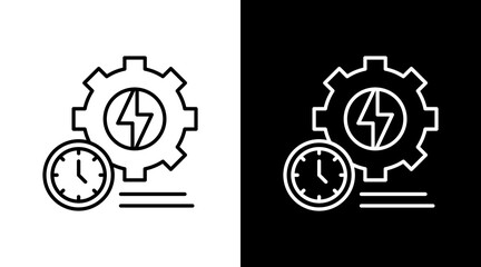 Fast Service Outline White Icon Set Design