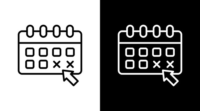 Day Off Outline White Icon Set Design