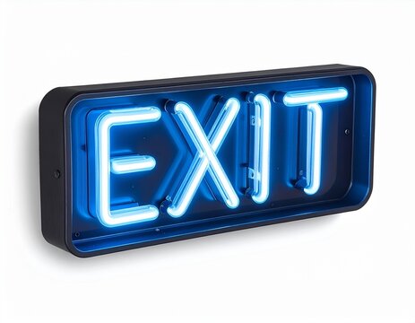 Glowing Exit Sign on Wall