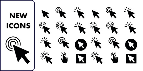 Fototapeta premium Collection of various cursor icons for digital interfaces and web design