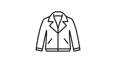a simple black and white line drawing of a jacket a classic apparel silhouette